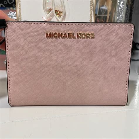 michael kors light pink wallet|Michael Kors soft pink wallet.